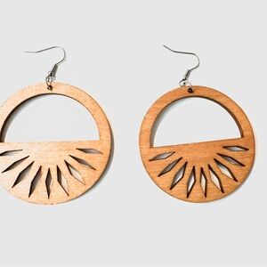 Artisan Wooden Sunrise Earrings
